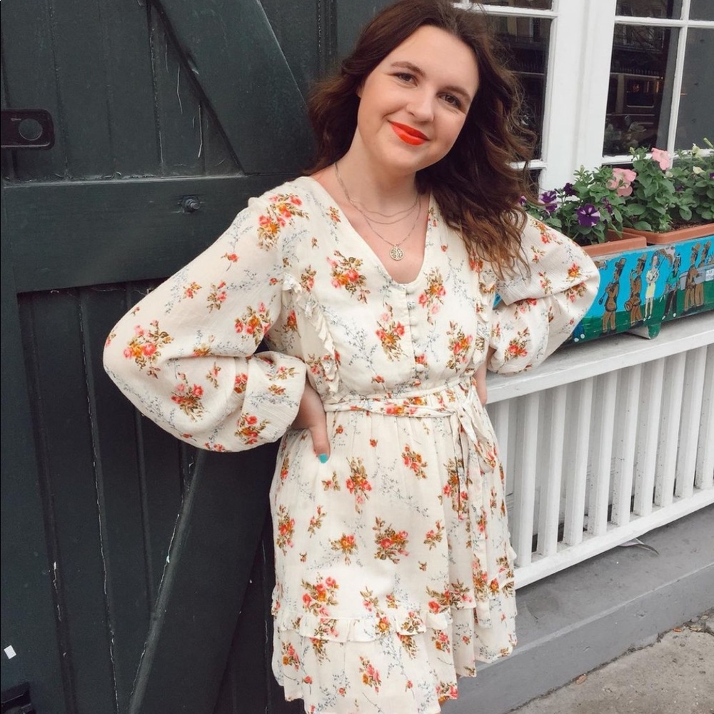 Floral shabby chic style dress size M